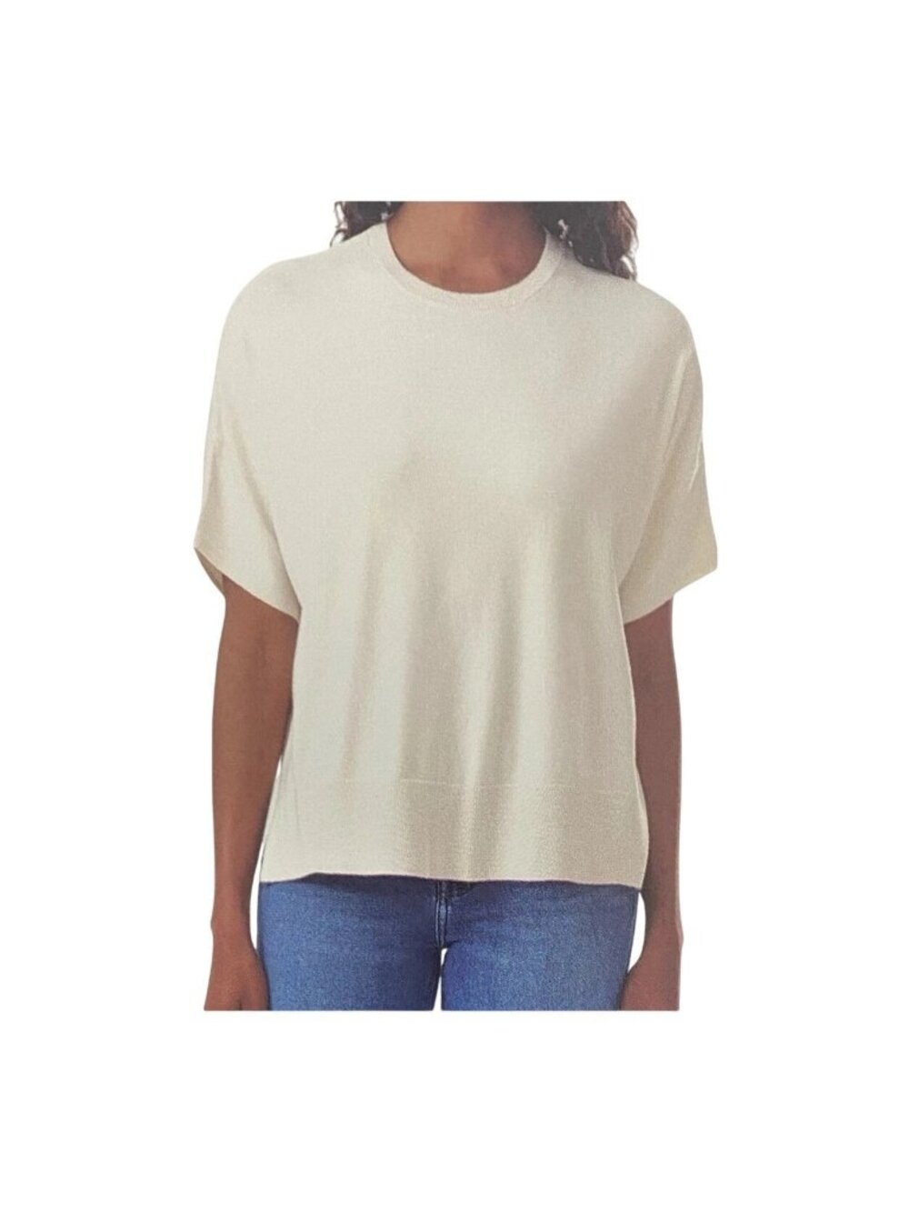 NWT Splendid Women's M Ivory Short Sleeve Sweater Knit Top J2036